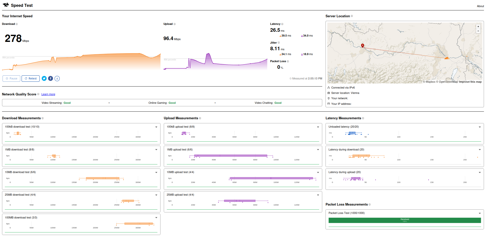 Cloudflare speedtest over 5G